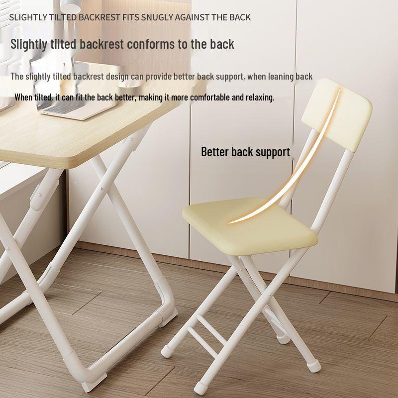Folding Office & Leisure Chair with Backrest - Computer, Home, Training & Portable Stool
