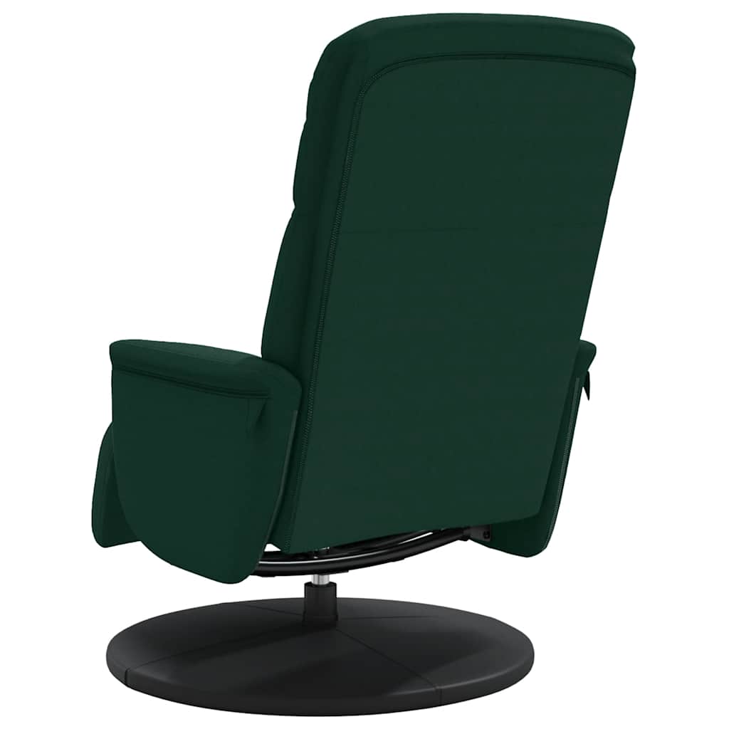 Recliner Chair with Footrest Dark Green Velvet
