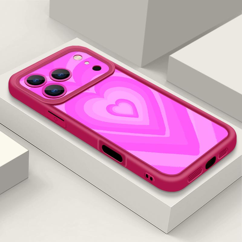 Soft TPU Phone Case For iPhone 17 Pro 15 16 Pro Max 14 13 Pro Max 16e 17e Love Hearts Printed Candy Color Silicone Back Cover