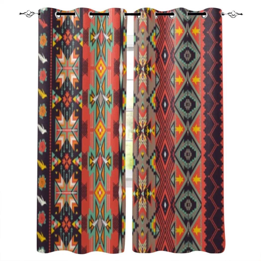 Шторы для окон с узором ацтеков для гостиной — фото 12