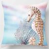 Home Decor Seahorse  Beach Scenes Decorative Pillow Covers Pattern Cushion Cover Suitable for Sofa Bedroom Car Pillow Cover