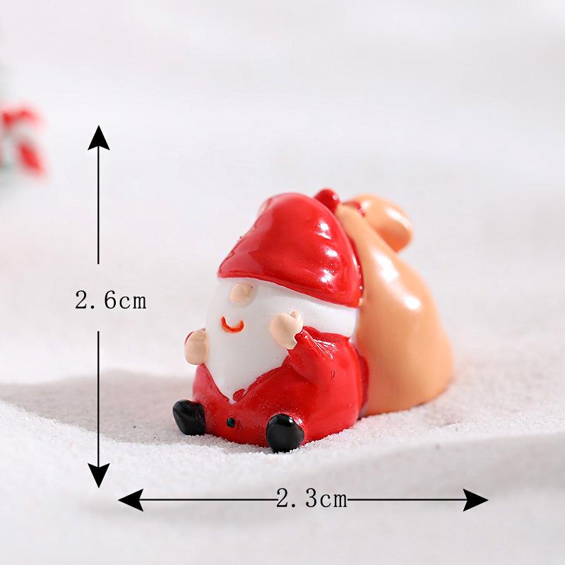 Weihnachtsdekoration aus Kunstharz Ornamente Niedliche Weihnachtsmannfiguren Mikrolandschaft Geschenk für Aquarium