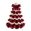 Decorative Yarn Tree for Bookshelves DIY Crochet Christmas Kit,Beginner-Friendly Xmas Craft Kit with Bow Complete Starter And Faux Pearl Embellishment