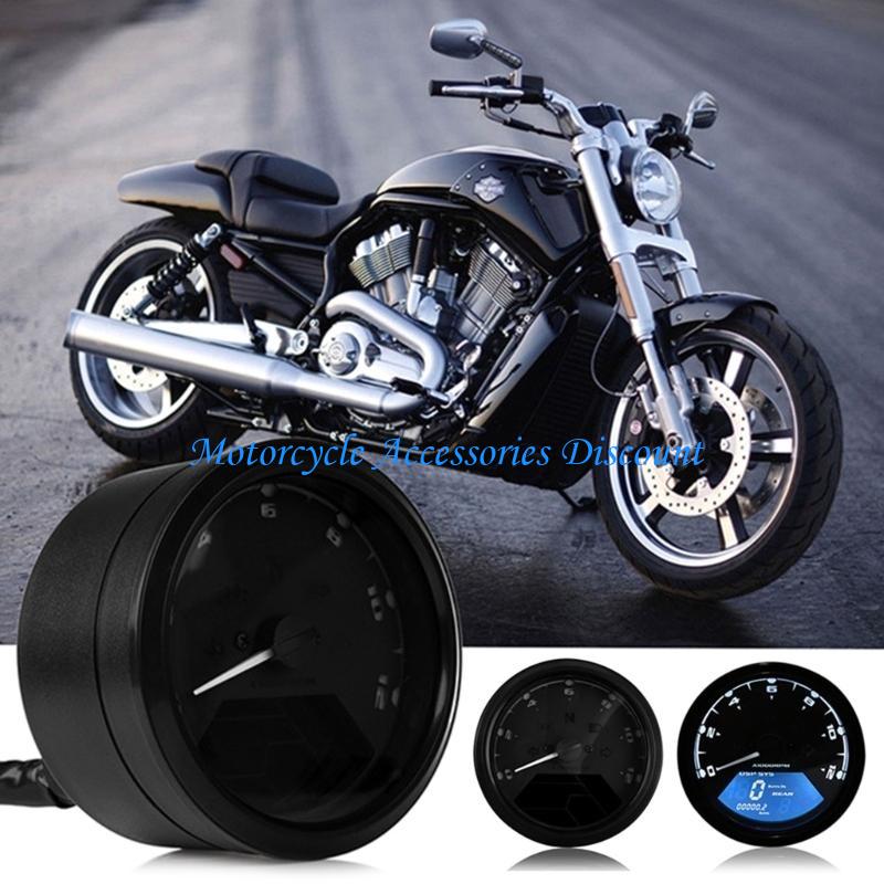 H7JD 12V Motorrad Tacho Drehzahlmesser Kraftstoffanzeige Armaturenbrett Anzeigen Zifferblatt Kilometerzähler LCD Digital
