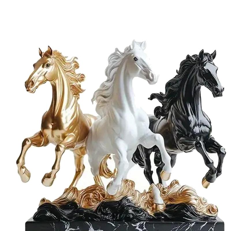 Acrylic Horse Statues Decorative Animal Statue Sculptures Feng Shui Ornament for Office Home Table Centerpieces Gift