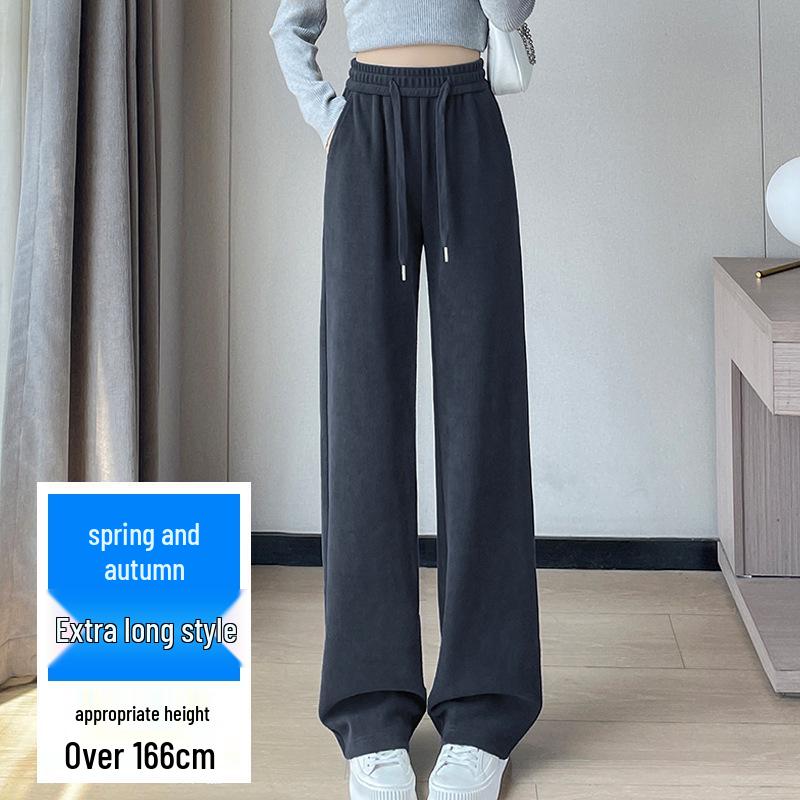 

Plus Size Wool Flannel Wide-Leg Pants for Autumn/Winter - Velvet-Lined, Loose, Slim-Fit for Pear-Shaped Figures 4XL for 251-300 jin