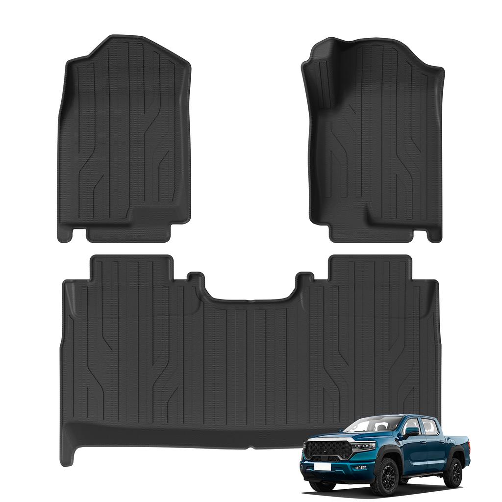 LUCKEASY Right Drive for Foton Tunland V9 2026 2025 Car Floor Mats Truck Bed Mat Liner Trunk Bed Liner 3D TPE Waterproof