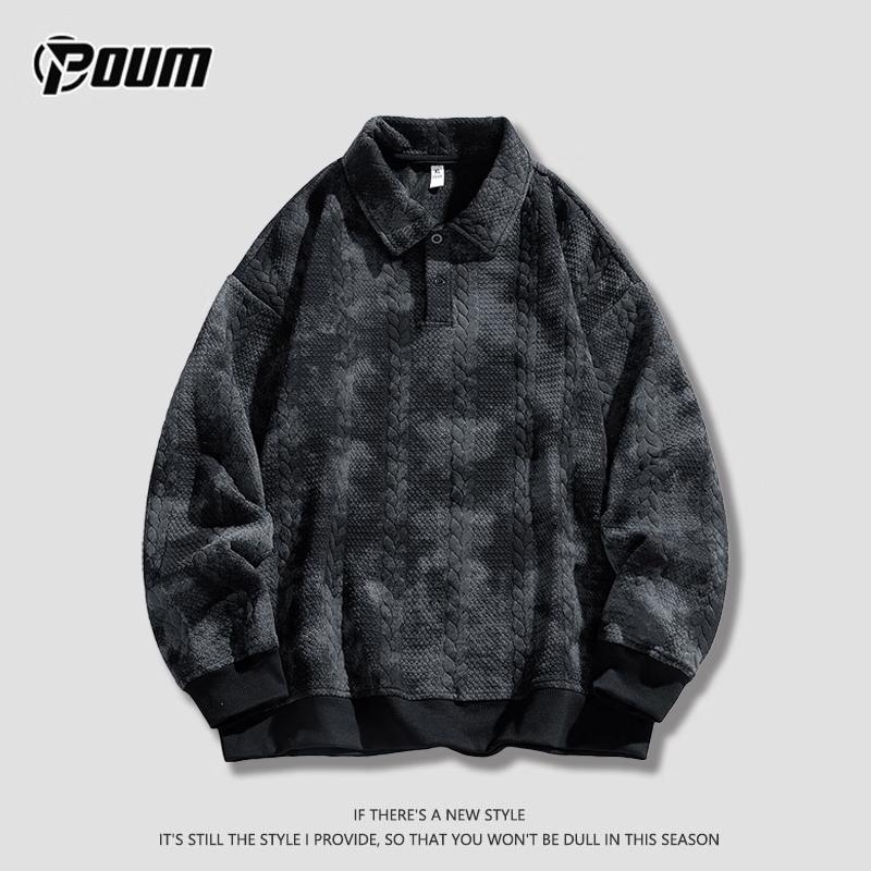 

POUM Men s Heavyweight Polo Collar Sweatshirt 8908 3XL