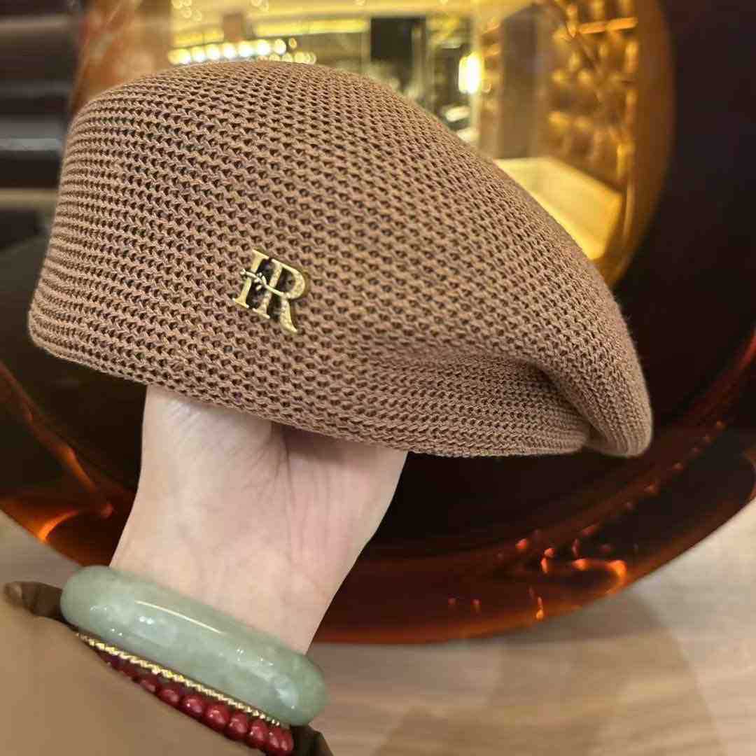 

Шляпа Женская Весенне-осенняя Дышащая Вязаная Берет Летняя Солнцезащитная Шляпа Темпераментная Трехмерная Average size