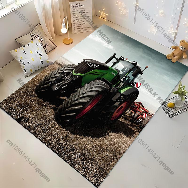 Green cartoon tractorcarpet Yoga living room room decor children's crawling mat doormat area rug games floor mat