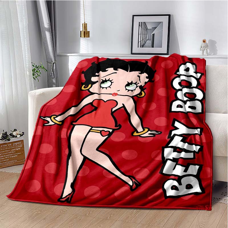 Cartoon Anime cute B-Boop MISS Super Soft Throws Blanket,Warm Cozy Blanket for Bed,Couch,Sofa,Bedroom,Living Room,Travel,Camping