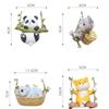 Cartoon Panda Tree Climbing Pendant Koala Dog Cat Resin Garden Flower Pot Pendant Realistic Climbing Panda Figurines