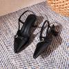 Pointed Toe Buckle Strap Ladies Sandals Solid Shallow Fashion Sexy Party Slingbacks 2025 Summer High Heeled Shoes Woman