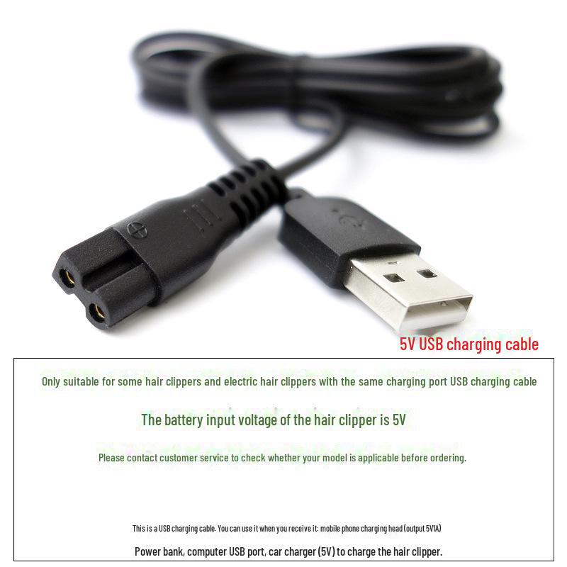 Compatible USB Charging Cable for Yingshu ES928 & ES968 Electric Hair Clippers