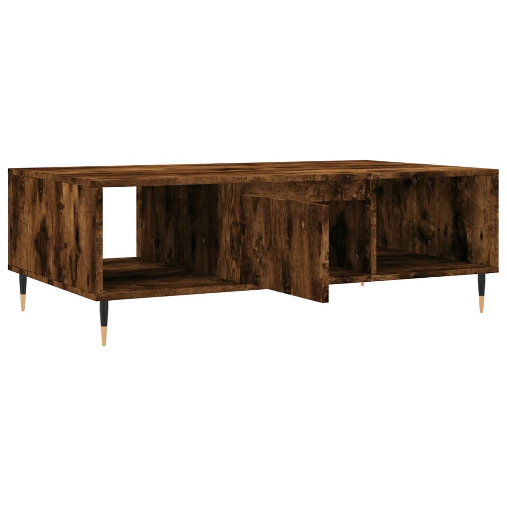 Coffee Table Smoked Oak 104x60x35 cm Wood Based Material