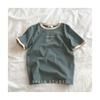 Women's Summer Slim Fit Color-Blocked Short-Sleeve T-shirt - Casual Korean Style