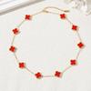 Four Leaf Clover Ten Flowers Necklace Light Luxury Sweater Chain Necklace Lucky Straw Collarbone Chain