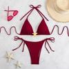 Vintage Beach Vacation Swimsuit Sexy Bikini Split Swimsuit Women Fashion Triangle Swimsuit Fine Stitching In A Variety of Colors Beachwear