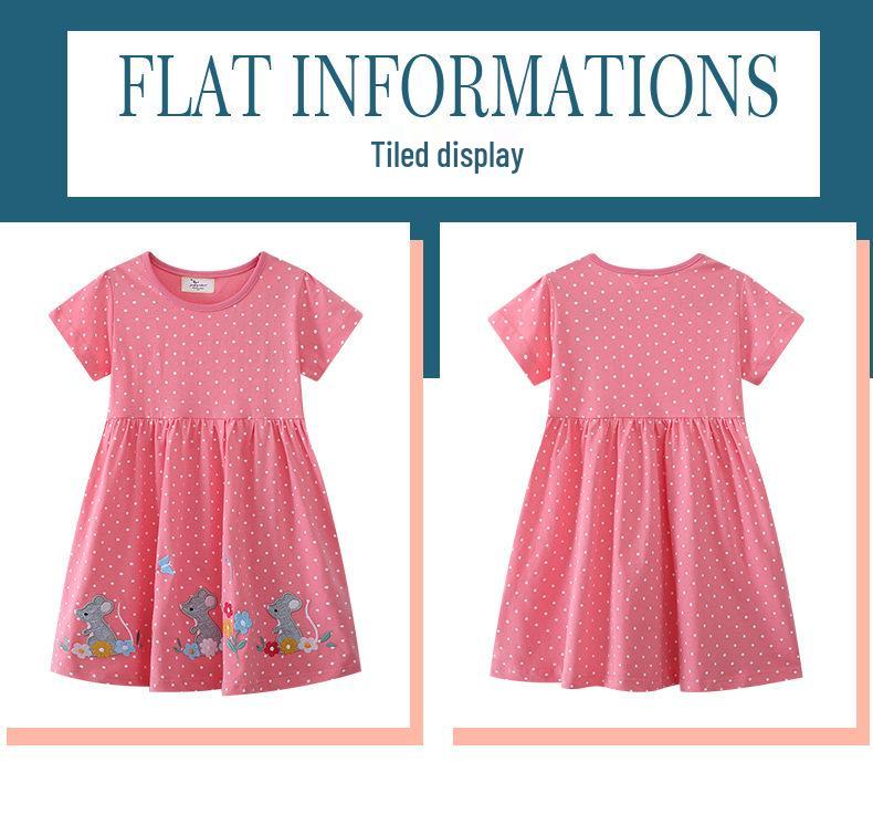 New Summer European Style Girls' Cartoon Princess Dress with Embroidery