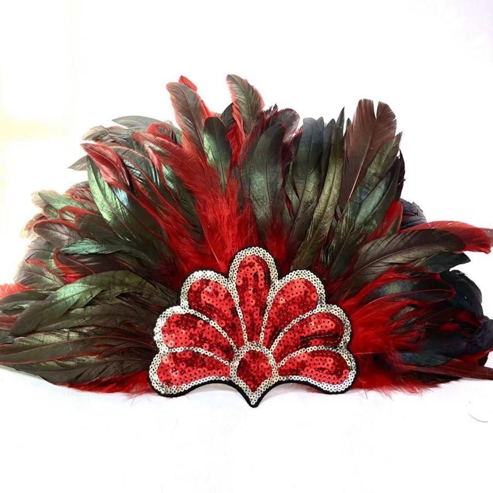 Stage Performance Showgirl Headband Brazilian Carnival Feather Headdress Hair Band  Carnival Events