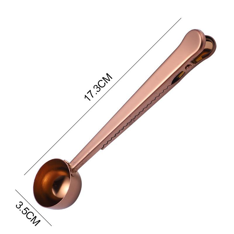 Stainless Steel Coffee Spoon with Clip Coffee Weighing Measuring Spoon Barista Coffee Accessories Scoop Spoon