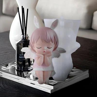 Handmade Creative Cute Cartoon Molds Angel Princess Candle Silicone Mold Wing Girl Cake DIY Making Mold Accessories Tools