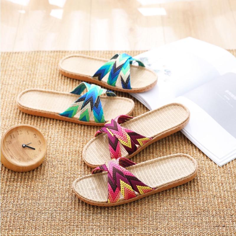 Sommer par Lintøfler Svetteabsorberende Sklisikker lette Ultralette sandaler og tøfler Komfortable hjemmetøfler