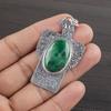 Přírodní malachitový drahokam 925 Sterlingového stříbra Designový přívěsek 2" AJP-2296