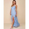 Foreign Trade Order Lujia Sling Heavy Industry Three-Dimensional Flower Sling Sexy Fashion Vacation Split Embroidery Fashion Dress