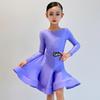 Abbigliamento da Allenamento Latino per Ragazze Vestito da Ballo da Sala Costume da Competizione Bambini Salsa Abbigliamento da Pratica Ballroom Colorato