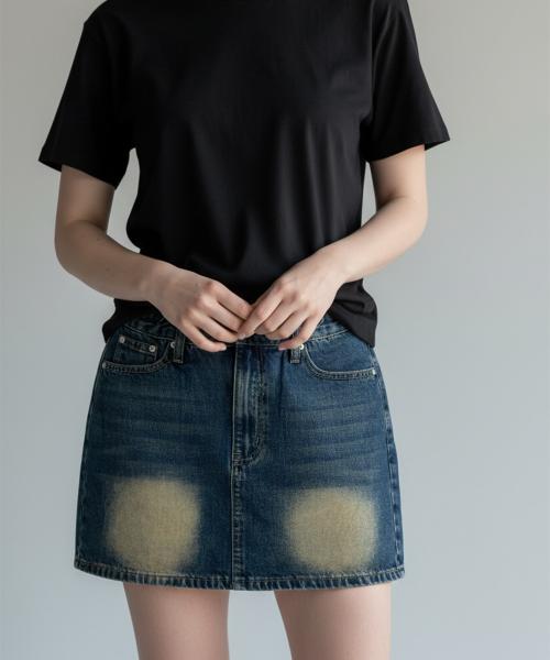 Bonseullipi Denim Skirt (Blue)