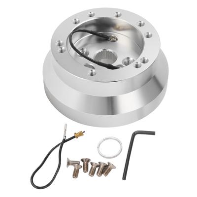 5 6 Hole Steering Wheel Short Hub Adapter Aluminum Replacement for JEEP Wrangler 1976?1995 Silver