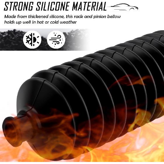 2PCS Inner Tie Rod Boot Kit With Zip Ties & Clamps,Thickened Silicone Rack And Pinion Boot For Steering Components,Durable Anti-Dust Steering Rack