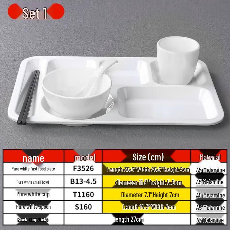 A5 Melamine Partitioned Canteen Tray