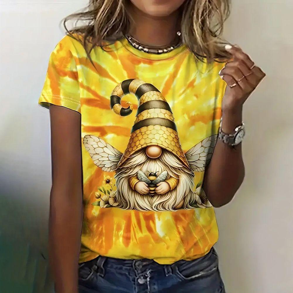 Christmas Santa Claus 3D Print Women's T-Shirts Casual Tops O-Neck T Shirt Y2k Harajuku Short Sleeve Street Tees Female Clothing