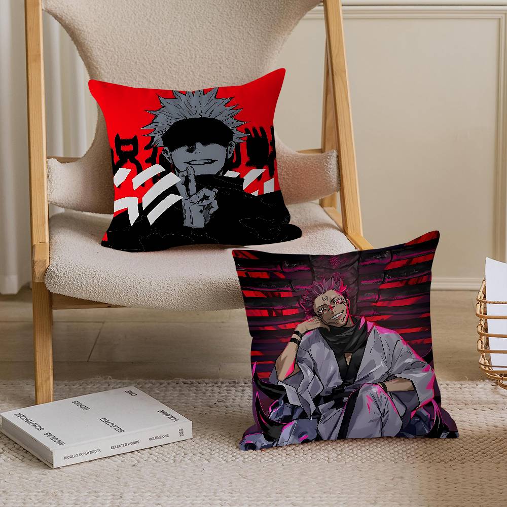 J-Jujutsu Kaisen Characters Yuji Pillow Gifts Home Office Furnishings Bedroom Sofa Car Cushion Cover Case 45x45cm
