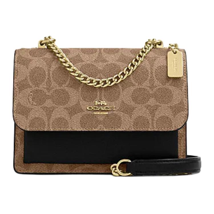 Coach Klare 18 Logo Buckle Closure Shoulder Crossbody Bag Women Bags Brown Black CW206-IMQRX Basic Set (Bag+Dust Bag)