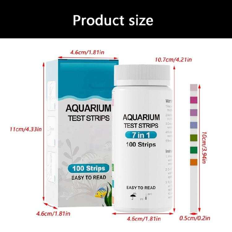 100Pcs Water Quality Test Strips Water Tester Paper Fish Tank Water Quality Test Strips for Aquarium Water Testing