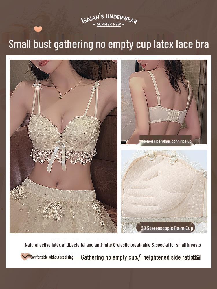 

Чистый и Сексуальный Пуш-ап Комплект Белья для Маленькой Груди: Беспроводной бюстгальтер с эффектом поддержки и против провисания с трусиками для чашки AA. 34/75AB