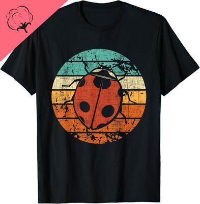 Retro Vintage Ladybug  Animal Insect Lover Ladybird Beetle TShirt Cotton Cotton  Y2k Kawayi Customizable Camiseta Hombre