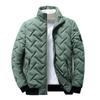 Winter Korean Fashion Stand-up Collar Zipper Cotton-padded Jacket, Men's Casual Warm Solid Color Patchwork Cotton-padded Jacket