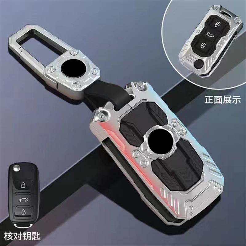 Metal Car Remote Key Cover Case Holder Shell Keychain Fob for VW Volkswagen T-ROC Golf 7 Polo Tiguan T-Cross Jetta EOS Beetle