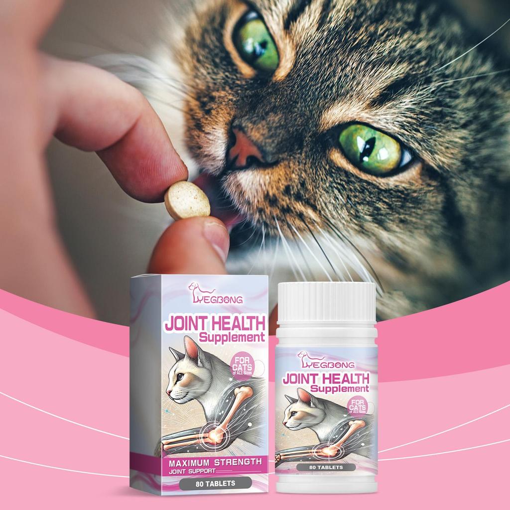 YEGBONG Tabletki na stawy dla kotów (80szt) - Opieka na stawy zwierząt domowych, Ochrona zdrowia stawów Twojego zwierzaka