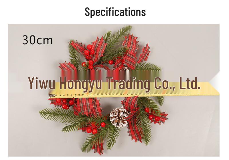 New Pinecone Red Berry Christmas Wreath - Festive Wall & Door Hanging Decoration