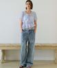 Hauseuobeupondeu Sheer Layered String Half Blouse_Blue