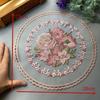 28*28 cm Pink Lace Flower Applique Ribbon Trim for Sofa Curtain Towel Bed Cover Trimmings Home Textiles DIY Polyester Mesh New