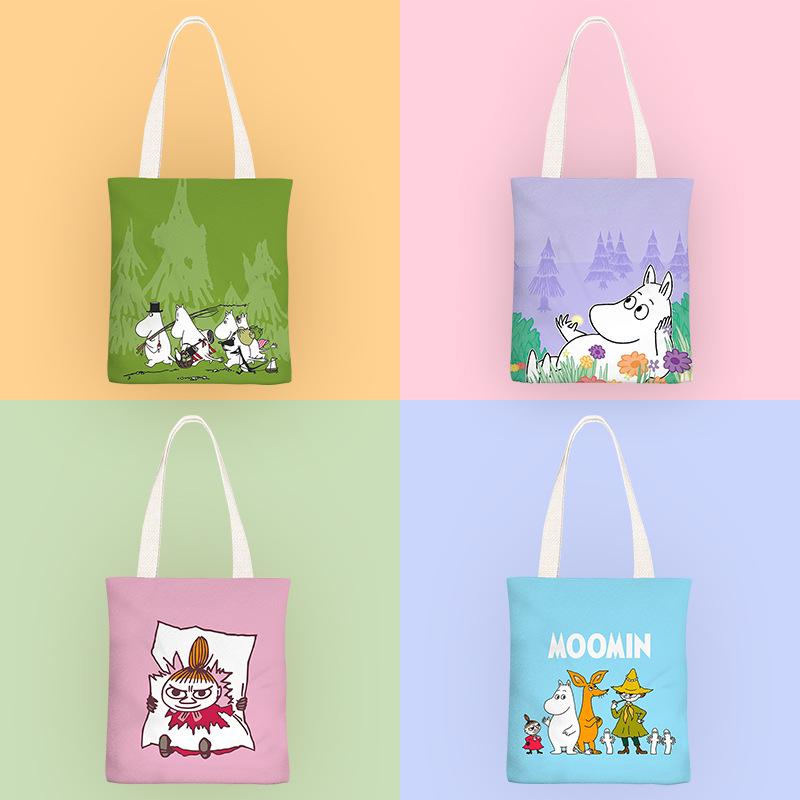 

Moomin & Shin-chan Custom Canvas Tote Bag - Women s Shoulder & Student School Bag Plain White