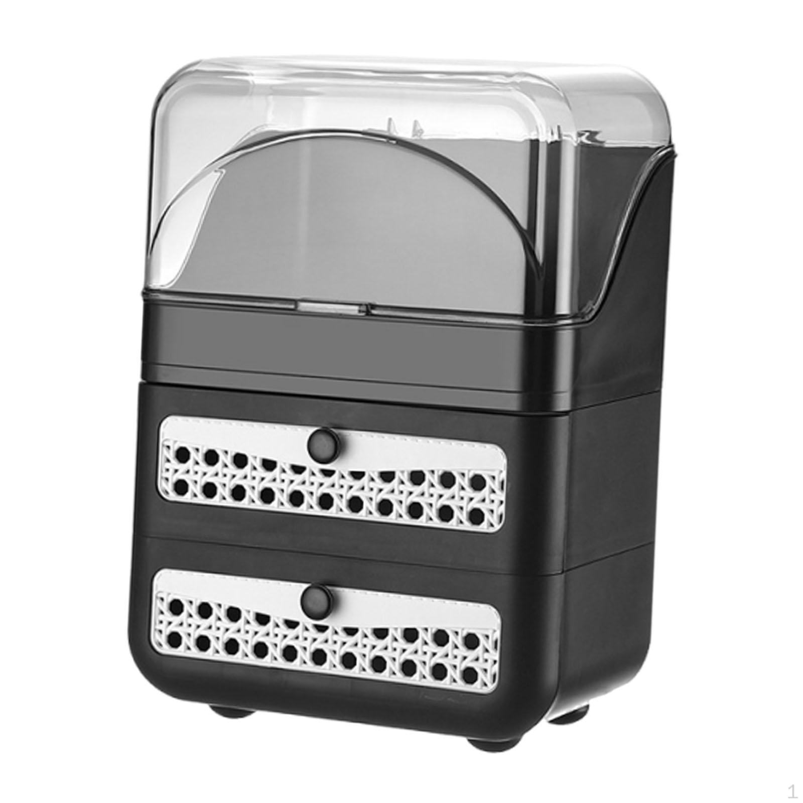 

Makeup Organizer Cosmetic Box Accessories Storage Holder for Bathroom Women Black 3 Tier