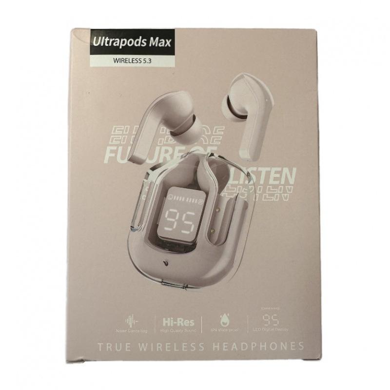 1 Set Soft Silicone In-Ear Design Wireless Sports Earbuds Transparent Tws Bluetooth Earphones Hifi Stereo Audio Led Display