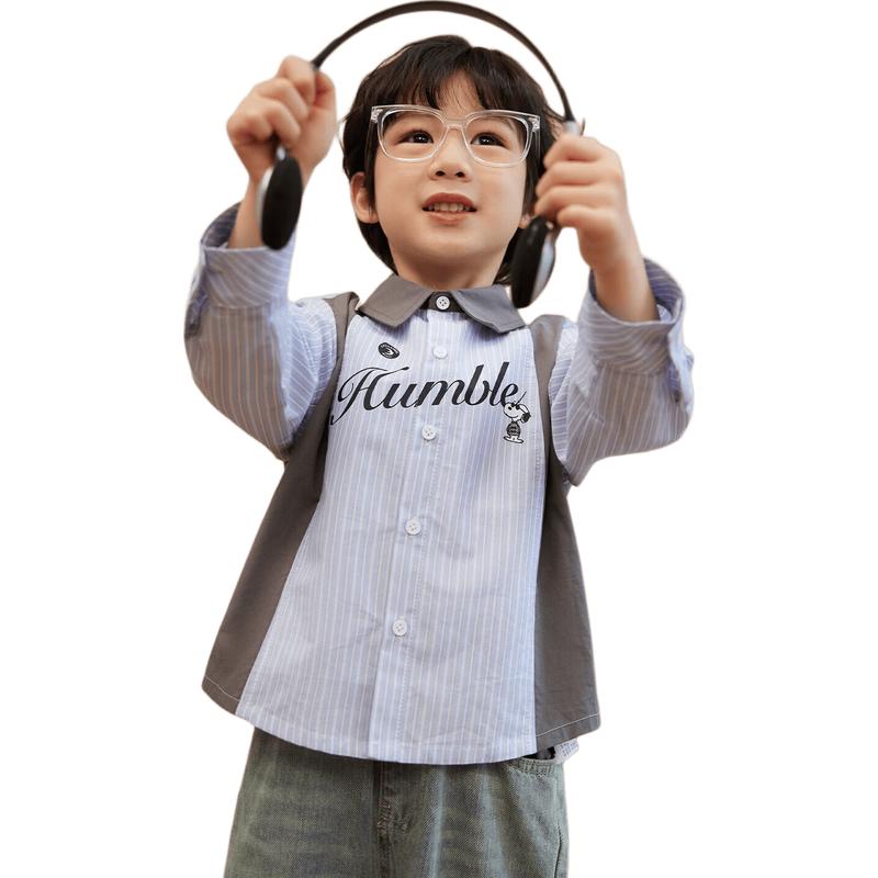 LUSON Boys Fashion Lapel Shirt 110